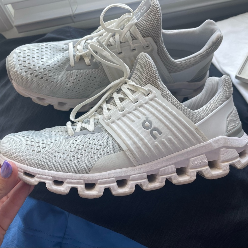 On Cloud Running White Athletic Shoes with Cloud Cushioning